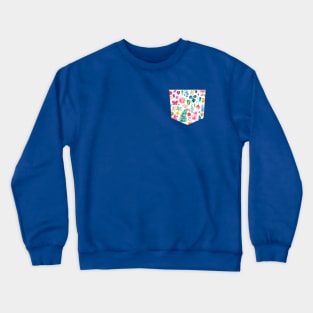 Pocket - Colorful Flowers Forest Plants Multicolored Crewneck Sweatshirt